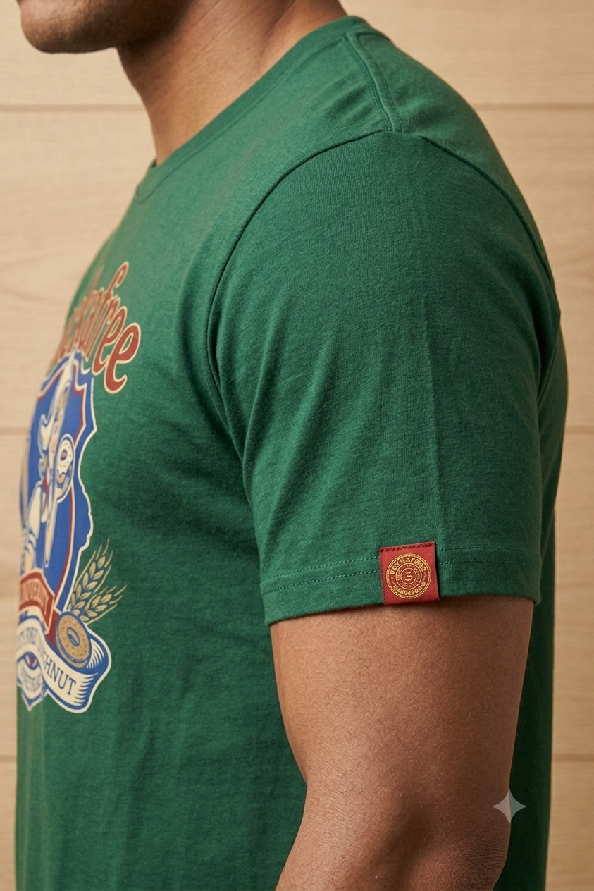 SUCKAFREE UNIVERSITY: THE "DETROIT DOUGHNUT" GRAPHIC TEE (FOREST GREEN)