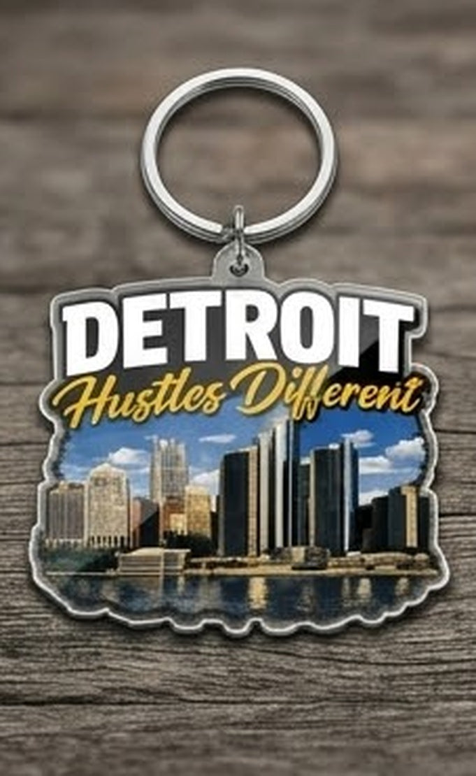 SUCKAFREE UNIVERSITY: "Detroit Hustles Different" Keychain