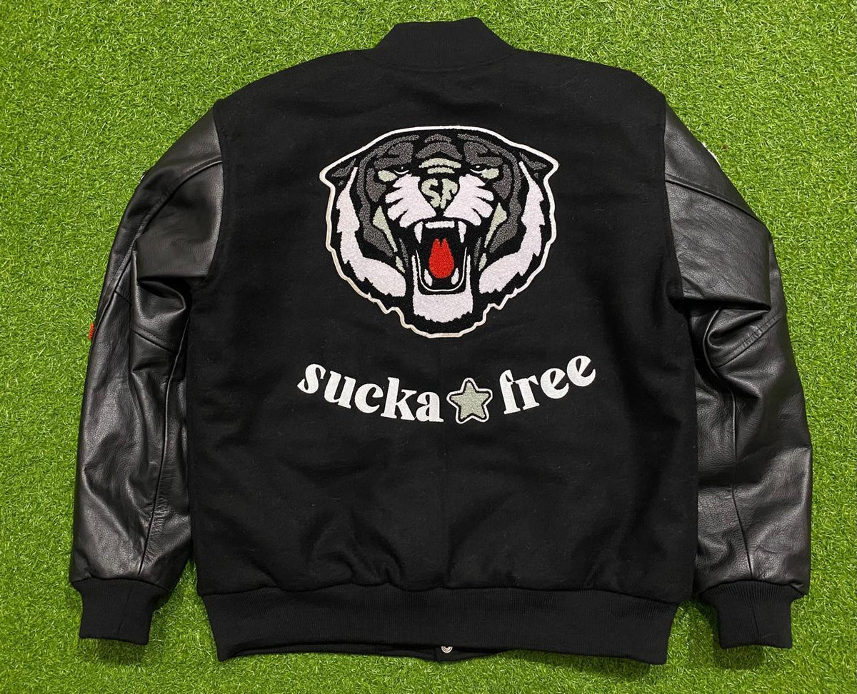 SUCKAFREE UNIVERSITY: Varsity Jacket — "All Hustle, No Luck"